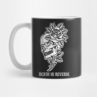 Skull with flowers Death In Reverse Tattoo Flash Mug